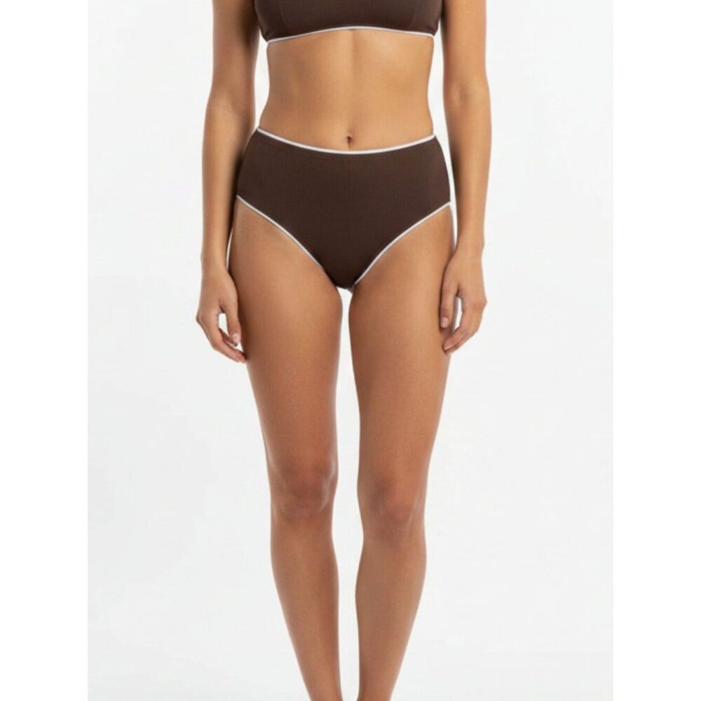 Ralph Lauren Chaps Brown & White‎ Bikini Swim Bottoms 10